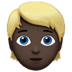 👱🏿 person: dark skin tone, blond hair display on Apple